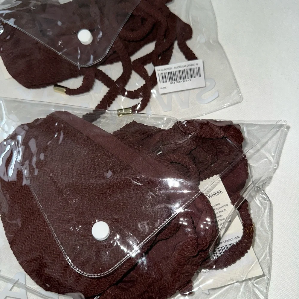 Monday Swimwear Set S/M. NWT- SICILY Top M, RIVIERA BOTTOM S- SHADED OAK CRINKLE - Picture 6 of 6